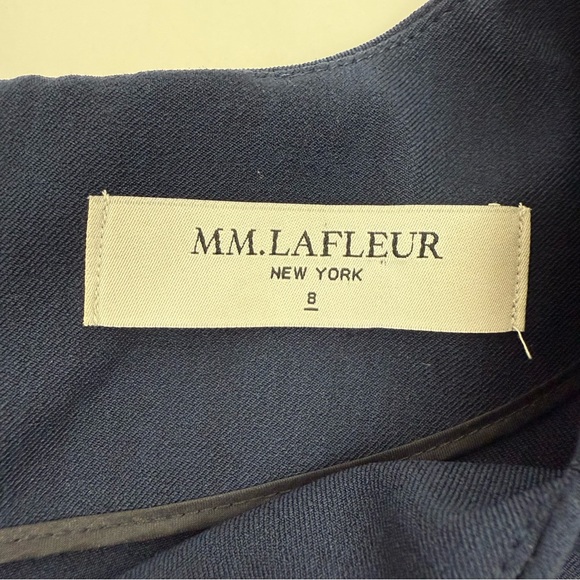 MM Lafleur Emily Dress Recycled Wonder Tex Square Neck A-Line Navy Blue Midnight - Picture 13 of 15